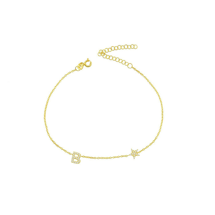 INITIAL STAR ANKLET